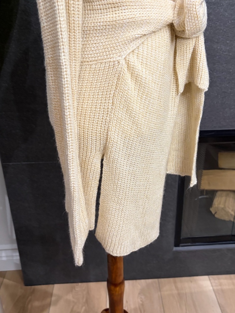 Cream Ribbed Knit Duster Cardigan - Picture 4 of 11